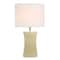 Simple Designs White Shade Ceramic Hourglass Table Lamp